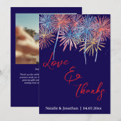 4th of July  Wedding Thank You Card W Note 招待状 (正面/裏面)