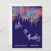 4th of July Wedding Thank You Card W Note 招待状 (正面)