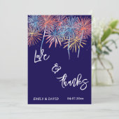 4th of July Wedding Thank You Card W Note 招待状 (スタンド正面)