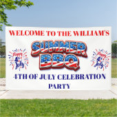 4th of July Welcome Banner – Patriotic Summer BBQ 横断幕 (外側)