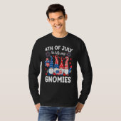 4th Of July With My Gnomies  Gnome Us Flag Patriot Tシャツ (正面フル)