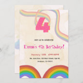 4th Rainbow Girl Birthday Invitation    招待状 (正面/裏面)