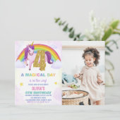 4th Rainbow Unicorn誕生日招待状w photo 招待状 (スタンド正面)