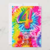 4th Tie Dye Birthday 招待状 (正面)