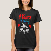 4th Wedding Anniversary for Men Him Mr Right Husba Tシャツ (正面)