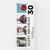 4xフォトコラージュハッピーバースデー 横断幕 (縦)