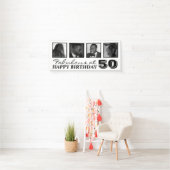 4xフォトコラージュハッピーバースデー 横断幕 (インサイチュ)