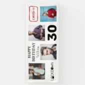 4xフォトコラージロックダウンハッピーバースデー 横断幕 (縦)