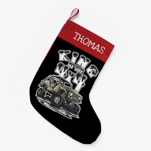 4x4オフロードマディングのキング スモールクリスマスストッキング (正面 (吊り時))