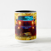 4x4ピープトラック付きイエローダック マグカップ (中央)