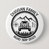 4x4ファミリーロードトリップパーソナライズされたカスタム文字 缶バッジ (正面)