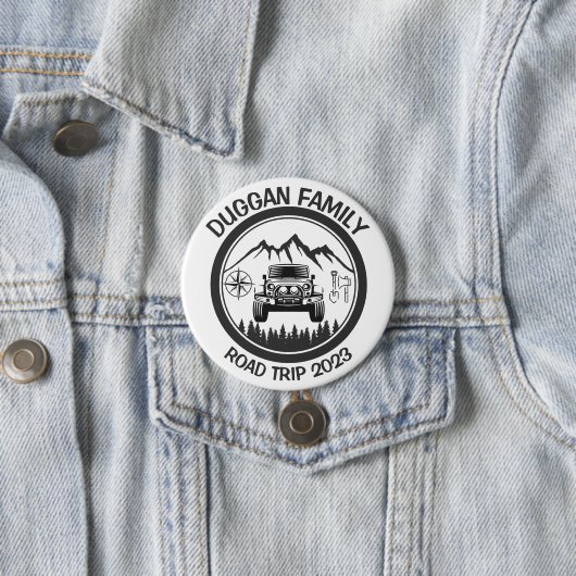 4x4ファミリーロードトリップパーソナライズされたカスタム文字 缶バッジ (インサイチュ)