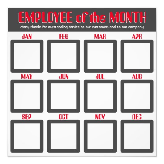 4x4フォトオフィスのディスプレイの月の従業員 フォトプリント            (正面)