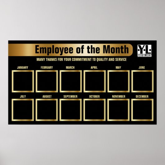 4x4写真認識表示の月の従業員 ポスター (正面)