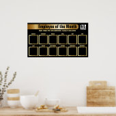 4x4写真認識表示の月の従業員 ポスター (キッチン)