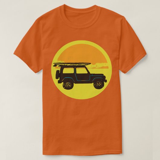 4x4 （サーフボードとSun搭載） Tシャツ (デザイン正面)