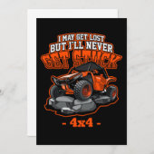 4x4 ATVクワッド決してオフロードからスタック取得スポーツギフト 招待状 (正面/裏面)