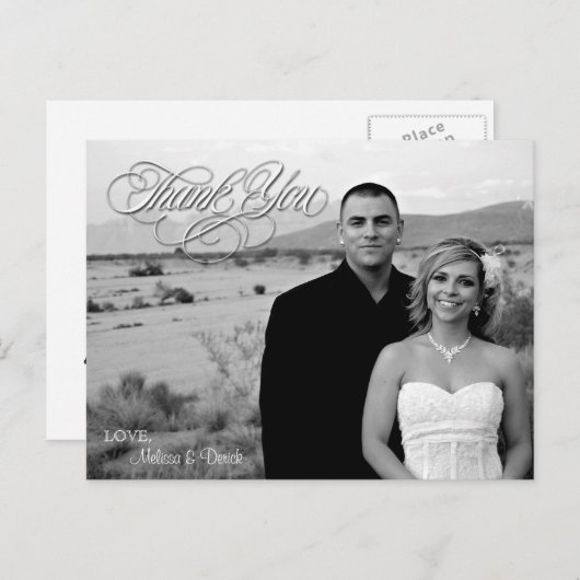 4x5タイポグラフィありがとうフォトポートレートポストカード ポストカード (正面/裏面)