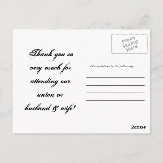 4x5タイポグラフィありがとうフォトポートレートポストカード ポストカード (裏面)