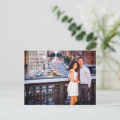 4x5タイポグラフィ写真の発表日を保存 ポストカード (スタンド正面)