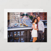 4x5タイポグラフィ写真の発表日を保存 ポストカード (正面/裏面)