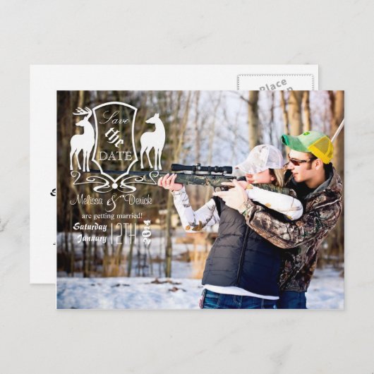 4x5タイポグラフィ写真の発表日を保存 ポストカード (正面/裏面)