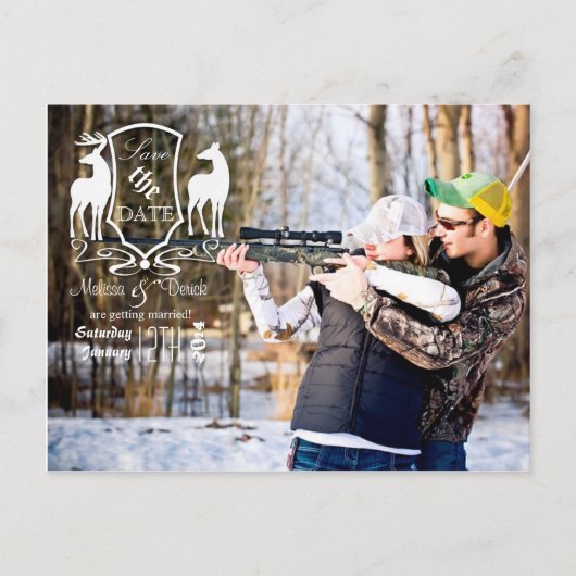 4x5タイポグラフィ写真の発表日を保存 ポストカード (正面)