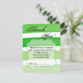 4x5フラットグラデーションサンキューカードストライプグリーンライン サンキューカード (スタンド正面)