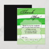 4x5フラットグラデーションサンキューカードストライプグリーンライン サンキューカード (正面/裏面)