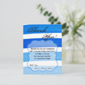 4x5フラットグラデーションサンキューカードストライプブルーラインパッド サンキューカード (スタンド正面)