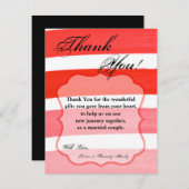 4x5フラットグラデーションサンキューカードストライプ赤線 サンキューカード (正面/裏面)