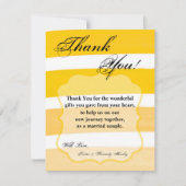 4x5フラットグラデーションサンキューカードストライプ黄色い線 サンキューカード (正面)