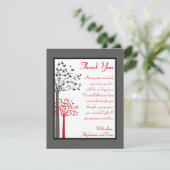 4x5フラットサンキューカードウィンターグレー/レッドツリー サンキューカード (スタンド正面)