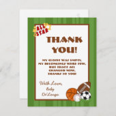 4x5フラットサンキューカードオールスターグリーン サンキューカード (正面/裏面)