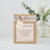 4x5フラットサンキューカードクラフト紙レーストツインボウ サンキューカード (スタンド正面)