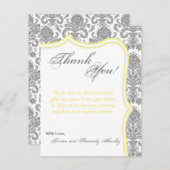 4x5フラットサンキューカードグレーイエローダマスクレース サンキューカード (正面/裏面)