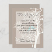 4x5フラットサンキューカードグレーツリーと鳥 サンキューカード (正面/裏面)