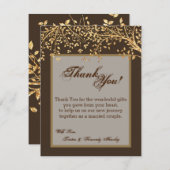4x5フラットサンキューカードゴールドフォイル秋秋ツリー サンキューカード (正面/裏面)