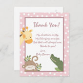 4x5フラットサンキューカードサファリPジャングル動物 サンキューカード (正面/裏面)