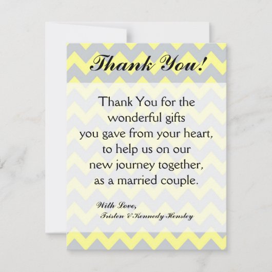 4x5フラットサンキューカードシボロンイエロー&グレー サンキューカード (正面)