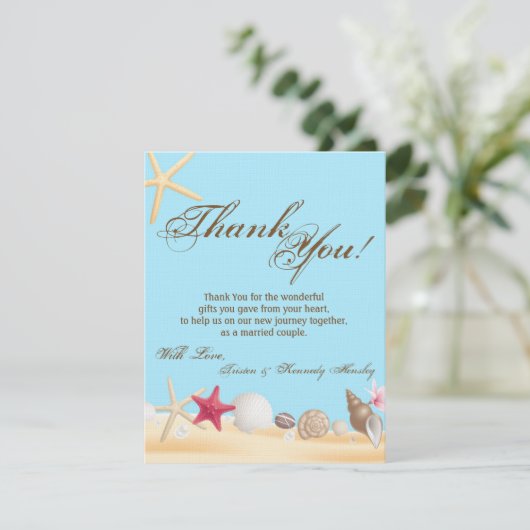 4x5フラットサンキューカードシーシェルズビーチサンドオセア サンキューカード (スタンド正面)