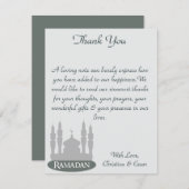 4x5フラットサンキューカードソフトブルーイスラムラマダン サンキューカード (正面/裏面)