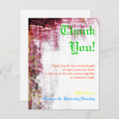 4x5フラットサンキューカードネオングランジスクラッチカラー サンキューカード (正面/裏面)