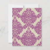 4x5フラットサンキューカードパープル金ゴールドダマスクレースPr サンキューカード (裏面)