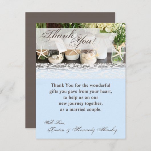 4x5フラットサンキューカードビーチシーメイソンジャース海 サンキューカード (正面/裏面)