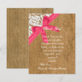 4x5フラットサンキューカードピンクバーラップレース サンキューカード (正面/裏面)