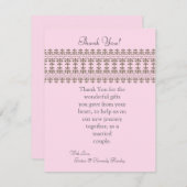 4x5フラットサンキューカードピンクレースフローラ サンキューカード (正面/裏面)