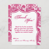 4x5フラットサンキューカードフジアホワイトダマスクレースPr サンキューカード (正面/裏面)