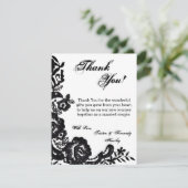 4x5フラットサンキューカードブラックレースダマスクアンティーク サンキューカード (スタンド正面)