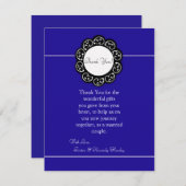 4x5フラットサンキューカードブルーおよびホワイト サンキューカード (正面/裏面)